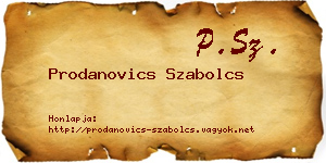 Prodanovics Szabolcs névjegykártya
