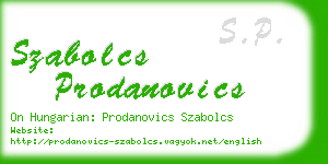 szabolcs prodanovics business card